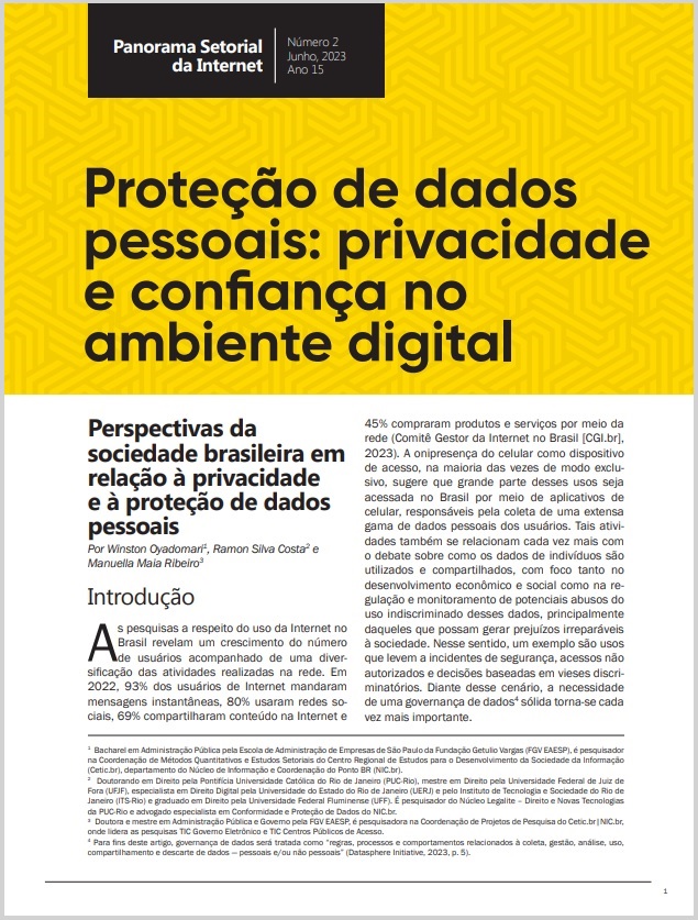 Ano XV - N. 2 -  Proteção de dados pessoais: privacidade e confiança no ambiente digital